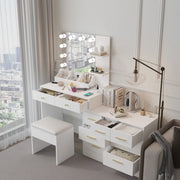 Ktaxon Makeup Vanity with 9 Drawers & USB Charging Station