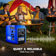 GEWNA 2450-Watt Gas Powered Portable Fuel Inverter Generator, 120V, 1.6 Gallon Fuel Tank, Super Quiet, 43 lb