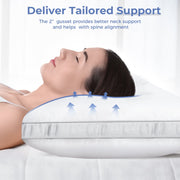 Cookey Queen Size Bed Pillows Set of 2, Luxury Hotel Quality, Gusseted Ergonomic Support, Hypoallergenic Down Alternative Filling, 20 x 30 in