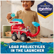 Spin Master Paw Patrol Jungle Pups Marshall Elephant Firetruck Toy Truck with Projectile Launcher and Exclusive Action Figure, Red, 6069244