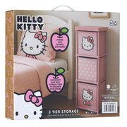 Bluey Hello Kitty Kids Storage Tower, Stackable Toy Chest with 3 Compartments, Pink, Nylon and Steel, 11 x 11.6 x 34 in, WK950595