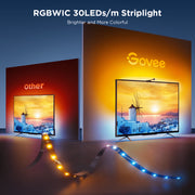 Govee Smart DreamView TV Backlight T3S, 11.8ft RGBIC LED Strip Lights with 1080p Smart Camera, Voice Control, Music Sync for 55-65 Inch TVs H6098AD7