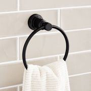 Signature Hardware 476972 Greyfield 6-1/2'' Wall Mounted Towel Ring, Matte Black