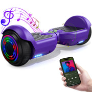 Tcdjtc LBW12A Hoverboard with Bluetooth and Led Lights, Purple