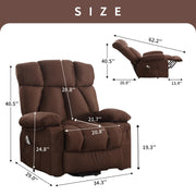 JONPONY Power Lift Recliner Chair with 8-Point Vibration Massage, Lumbar Heating, USB Charging Port, Grey, Supports 350 lb