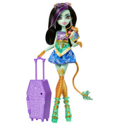 Mattel Monster High Skulltimate Secrets Jinafire Long Doll Playset with 19+ Travel-Themed Surprises and Luggage Case, JDR52