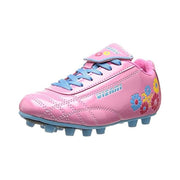 Vizari Blossom FG Toddler Little Kid Soccer Shoe, Synthetic Leather Upper, Floral Design, Two-Color Molded Rubber Outsole, Pink Blue