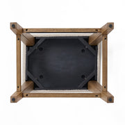 Mainstays Backless Upholstered Counter Stool, Nathan Sand, Cushioned Seat, Brown Wooden Frame, Stackable Design