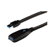 4Xem Active USB 3.0 Male to Female Extension Cable, 65.62 ft, Black Braided Jacket, Nickel-Plated Connectors, High-Speed 5 Gbps, Shielded Design, 4X3302A220M