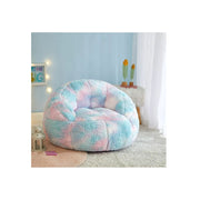 JUSTICE WK533008 Super Soft Teddy Sherpa Bean Bag Chair, Pink Blue
