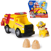 Spin Master Paw Patrol Fire Rescue Rubble Dump Truck with Figure, Tilt-Able Shovel, Working Wheels, Multicolor, 8-Inch