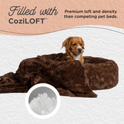 Best Friends by Sheri Calming Lux Donut Cuddler Pet Bed Bundle with Orthopedic Support, Dark Chocolate, Large 36x36, 4977