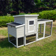 Merry Products PTH1242212012 Farmhouse Chicken Coop, Durable Fir Wood, Gray, Holds 4 Chickens