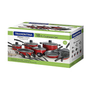 Tramontina 80119/567 Primaware 18 Piece Non-stick Cookware Set, Red