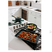 Thyme & Table 32-Piece Aluminum Ceramic Non-Stick Cookware Set, Toxin-Free Coating, Ergonomic Soft-Touch Handles with Gold Accents, Oven Safe, Black or Green