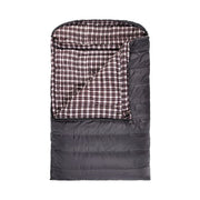Teton Sports Fahrenheit Mammoth +20F Double-Wide Sleeping Bag with Cotton Flannel Liner, Grey Red, 94x62 in, 1064