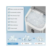 AGLUCKY Nugget Ice Maker Countertop with Soft Chewable Pellet Ice, 34lbs/24H, Self-Cleaning, Sonic Ice Machine for Home/Office/Party