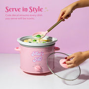 Paris Hilton 3.5QT Manual Slow Cooker with Dishwasher-Safe Pot, Pink, High Low Warm Settings