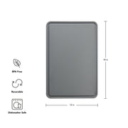 KitchenAid Classic Nonslip Plastic Cutting Board with Perimeter Trench, Reversible, Dishwasher Safe, White and Gray, 12x18 in, KE703NOSMGA