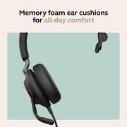 Jabra Evolve2 40 SE Wired Mono Noise-Cancelling Headset with 3-Microphone Call Technology, USB-C/A Cable, Black