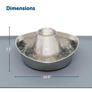 Radio Systems PWW00-17099 PetSafe Seaside Stainless Pet Fountain, Automatic Dog and Cat Water Bowl, 60 oz