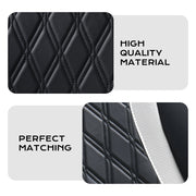 Coverado WM-57003 Car Seat Covers, Faux Leather with Carbon Fiber Accents, Diamond-Pattern Stitching, Universal Fit for 5 Seats, Black