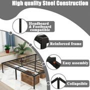 Caplisave Heavy Duty King Metal Bed Frame, 14 in Platform, Noise-Free, Easy Assembly, Black
