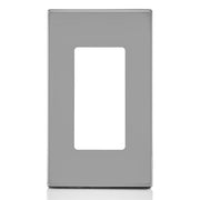 Leviton Decora Screwless 1-Gang Wall Plate, Polycarbonate, Light Gray, Snap-On Installation, 80301-0LG