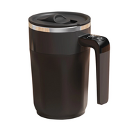Zupieus 14720405115 Self Stirring Coffee Mug, 400 ML Rechargeable Magnetic Mixing Cup with Touch-Sensitive Temperature Display, Portable Black