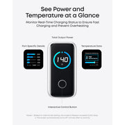 Anker 140W MAX USB-C Laptop Charger, 4-Port GaN Power Adapter, Dual High-Speed USB-C, Silver, Model A2697