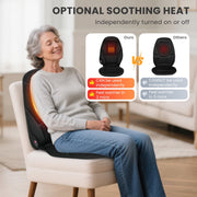 Comfier CF-2517-WM Vibration Back Massager with Heated Seat Cushion, Portable Chair Pad for Home, Office, Car, Black