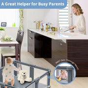 G TALECO GEAR Baby Playpen with Mat, Large Portable Play Yard, 50 in, Gray