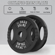 BalanceFrom 2INRC-25P Classic Cast Iron Weight Plates for Strength Training, 2-Inch, 25-Pound, Pair