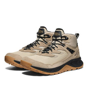 KEEN Hightrail Mid Waterproof Hiking Boots, Leather, Brindle/Oak Buff, Men's Size 11.5, Lightweight Breathable Durable