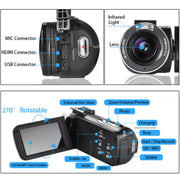 OIEXI 4K Camcorder Vlogging Camera 48MP