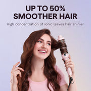 Wavytalk 1.5 Inch Thermal Hair Brush, Negative Ion Technology, Ceramic Barrel, Dual Heat Settings, Pink