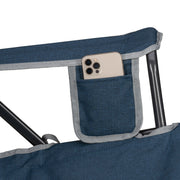 GCI Outdoor Kickback Rocker Foldable Rocking Camp Chair, Patented Spring-Action Technology, Heathered Indigo or Blue Retro, Mid-Size, Portable