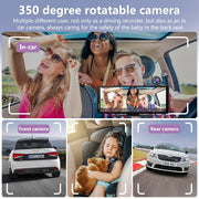 Carpuride 4K Dash Cam Front and Rear with Wireless Android Auto and Apple CarPlay, 10.26-Inch HD IPS Touch Display, Adjustable Front Camera Angle, W904