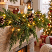 My Texas House Natural Feel Cedar Unlit Artificial Christmas Garland, Green, 9 ft