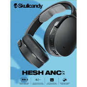 Skullcandy S6HHW-Q776 Hesh ANC XT Foldable On-Ear Headphones, True Black
