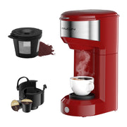 Kuhitley V1-JJ-KFJ0486002 Single Serve Coffee Maker, Mini Coffee Maker for Single Serve, Red