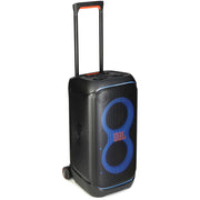JBL PartyBox Stage 320 Portable Bluetooth Speaker, Splash Proof, Telescopic Handle, Wide Wheels, Powerful JBL Pro Sound, Futuristic Lightshow, Up to 18 Hours Playtime