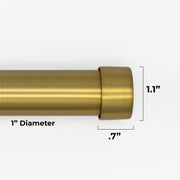 Better Homes & Gardens BHS606553800450 Adjustable Single Curtain Rod Set, 1 in Plated Brass, 42 to 120