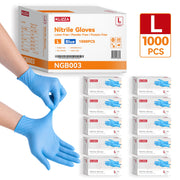 KLIZZA Blue Nitrile Disposable Gloves, Powder-Free, Latex-Free, Food-Grade, Textured Fingertips, Ambidextrous, 1000 Count, NGB003