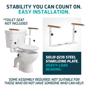 Lunderg Toilet Safety Rails for Seniors, Adjustable Height Grab Bars, Sturdy Steel Frame, Legless Design, White