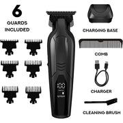 Supreme Trimmer Vader Lite Hair Finishing Trimmer, Cordless Barber Liner with Zero Gap DLC T-Blade, 7000 RPM Motor, 120 Min Runtime, USB-C Fast Charge, Guide Guards, Black, ST3700