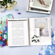 Generic 2027-2028 Monthly Planner, Watercolor Flower Design, Vegan Leather Cover, Thick Paper, 9 x 11, 24 Monthly Tabs