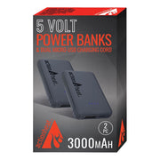 ActionHeat AH-5V-3000 5V 3000mAh Power Bank - Black