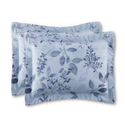 Mainstays Soft Touch Bedding Set, 11-Piece Reversible Blue Floral Comforter Set, King