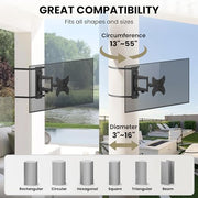 CondoMounts ZeboZap Gazebo TV Mount, Full-Motion Square Post Pole, Weatherproof Black, Fits 19-50 in TVs, Holds 66 lbs, ZZTVA2022